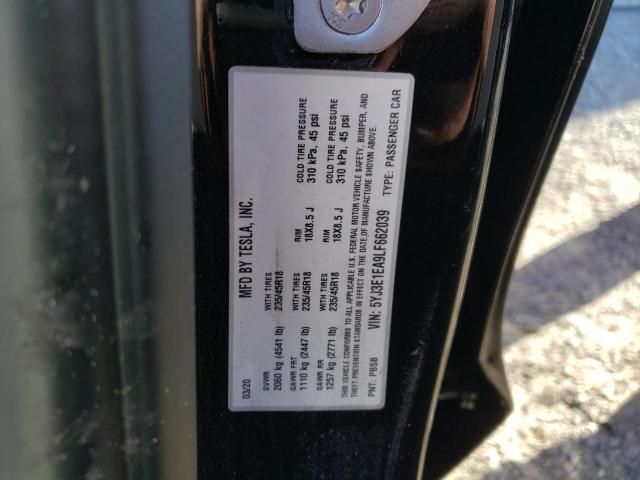 Photo 10 from auction – 2020 TESLA MODEL 3 with VIN 5YJ3E1EA9LF662039