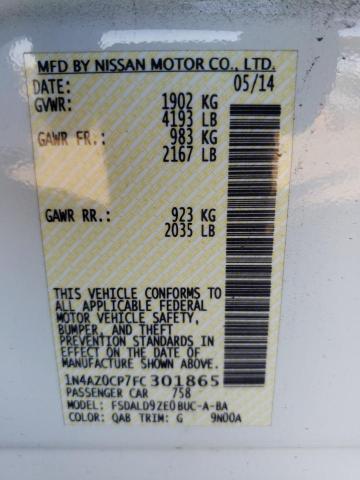 Photo 10 from auction – 2015 NISSAN LEAF S with VIN 1N4AZ0CP7FC301865