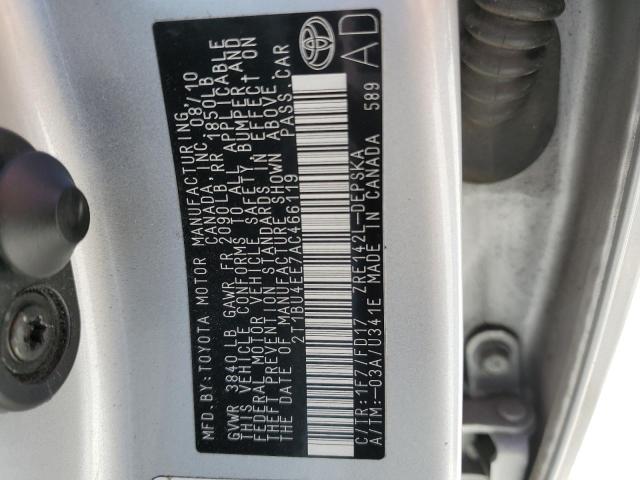 Photo 10 from auction – 2010 TOYOTA COROLLA BA with VIN 2T1BU4EE7AC466119