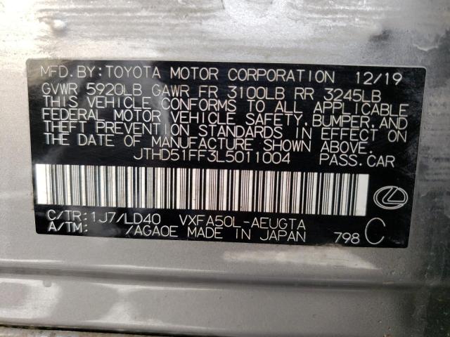 Photo 10 from auction – 2020 LEXUS LS 500 BAS with VIN JTHD51FF3L5011004