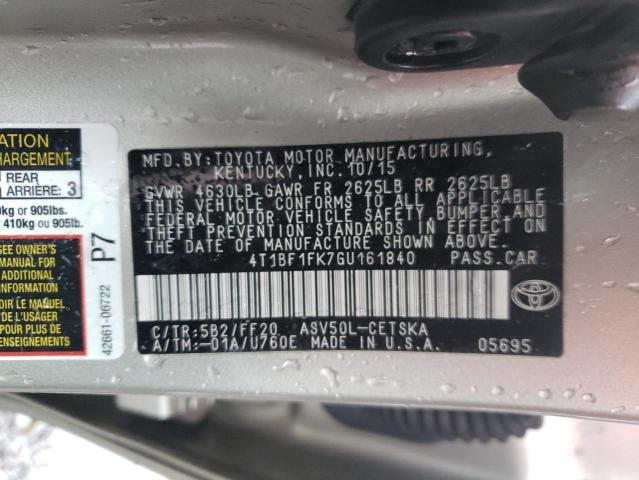 Photo 10 from auction – 2016 TOYOTA CAMRY LE with VIN 4T1BF1FK7GU161840