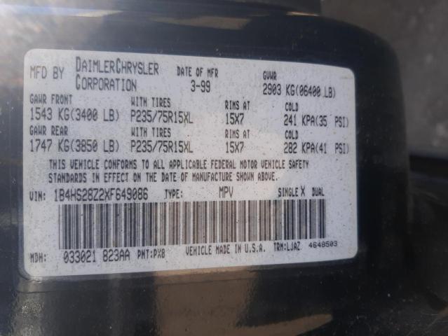 Photo 10 from auction – 1999 DODGE DURANGO with VIN 1B4HS28Z2XF649086