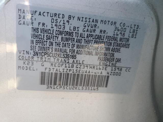 Photo 10 from auction – 2019 NISSAN KICKS S with VIN 3N1CP5CU2KL535165