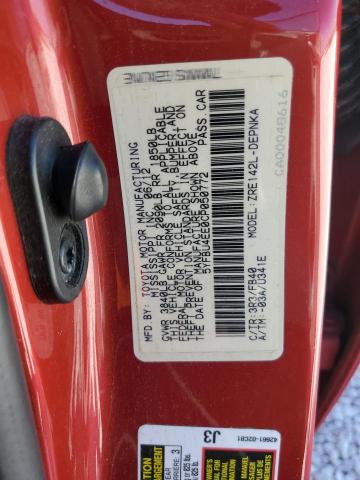 Photo 10 from auction – 2012 TOYOTA COROLLA BA with VIN 5YFBU4EE0CP050772