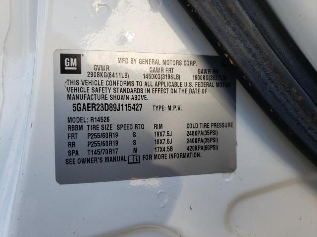 Photo 10 from auction – 2009 BUICK ENCLAVE CX with VIN 5GAER23D89J115427