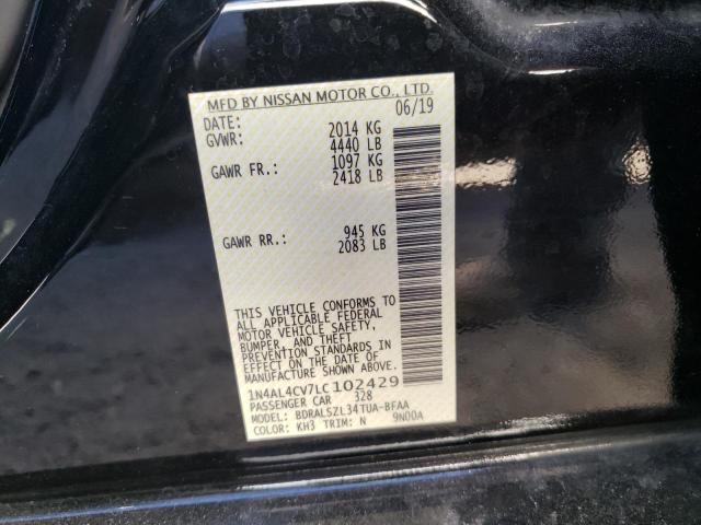 Photo 10 from auction – 2020 NISSAN ALTIMA SR with VIN 1N4AL4CV7LC102429