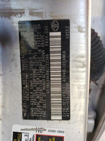 Photo 10 from auction – 2008 TOYOTA CAMRY CE with VIN 4T1BE46K88U232386