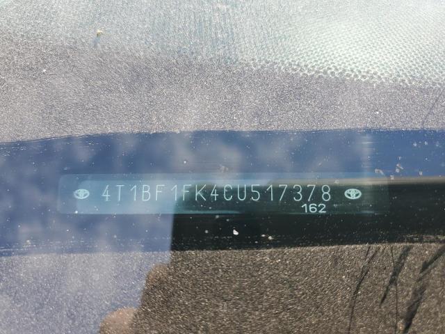 Photo 10 from auction – 2012 TOYOTA CAMRY BASE with VIN 4T1BF1FK4CU517378