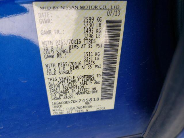 Photo 10 from auction – 2013 NISSAN FRONTIER S with VIN 1N6AD0ER7DN745818