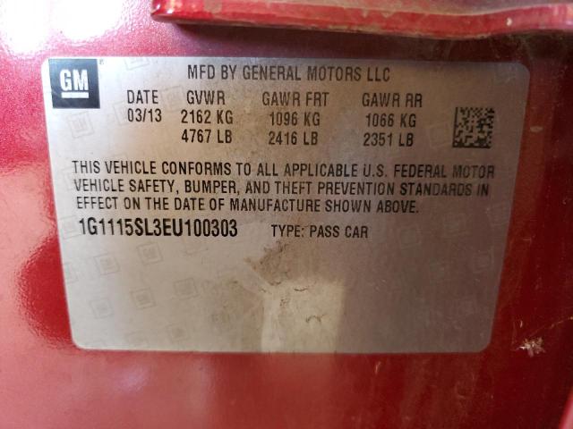 Photo 10 from auction – 2014 CHEVROLET IMPALA LT with VIN 1G1115SL3EU100303