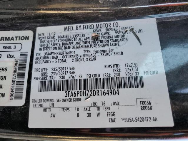 Photo 10 from auction – 2013 FORD FUSION with VIN 3FA6P0H72DR164904