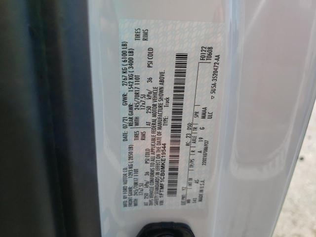 Photo 10 from auction – 2021 FORD F150 with VIN 1FTMF1CB0MKE19544
