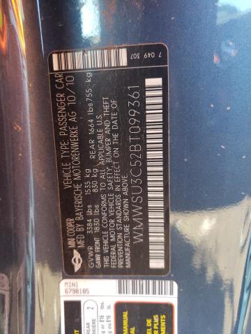 Photo 10 from auction – 2011 MINI COOPER with VIN WMWSU3C52BT099361