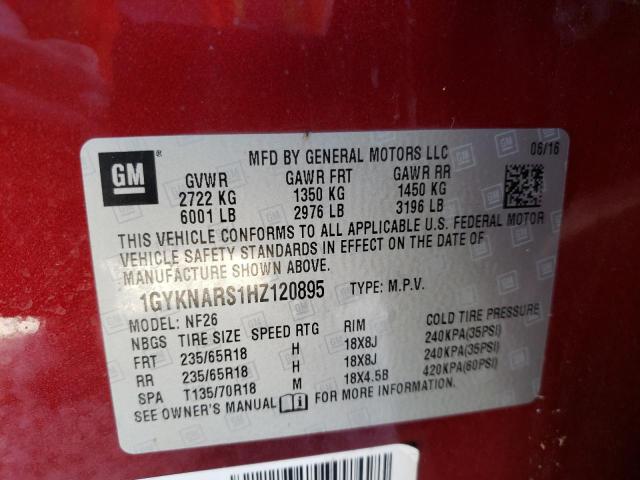 Photo 10 from auction – 2017 CADILLAC XT5 with VIN 1GYKNARS1HZ120895