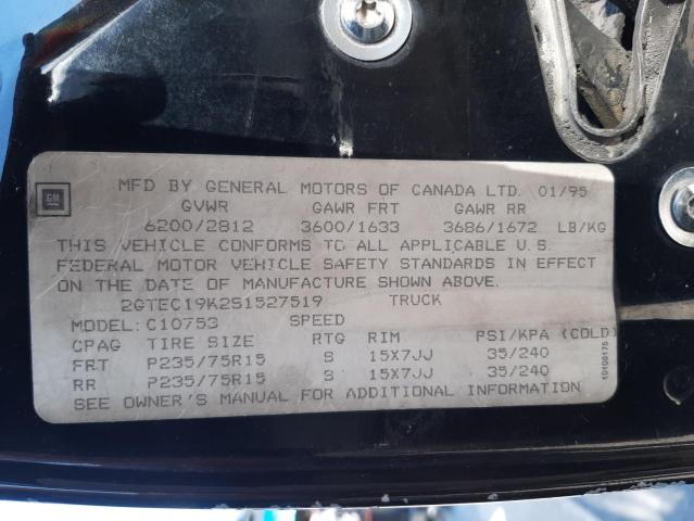 Photo 10 from auction – 1995 GMC SIERRA C15 with VIN 2GTEC19K2S1527519