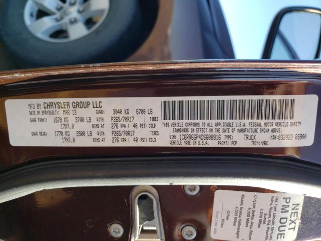Photo 10 from auction – 2013 RAM 1500 SLT with VIN 1C6RR6GP4DS608916