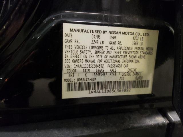 Photo 10 from auction – 2005 NISSAN ALTIMA with VIN 1N4AL11D85C364892
