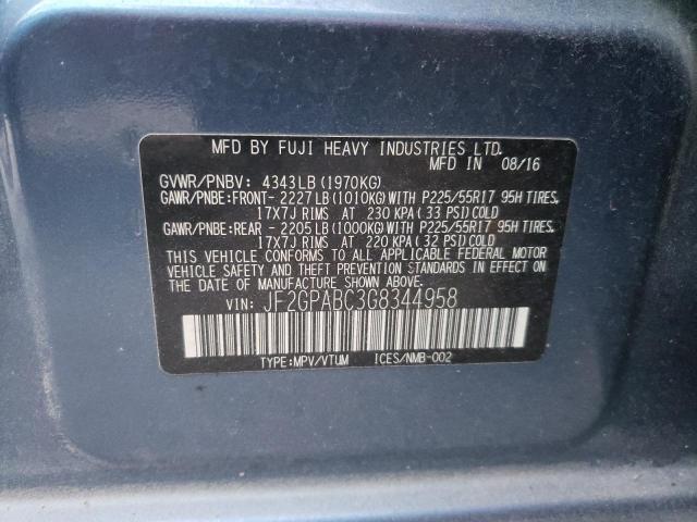 Photo 10 from auction – 2016 SUBARU CROSSTREK with VIN JF2GPABC3G8344958