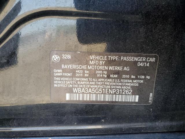 Photo 10 from auction – 2014 BMW 328 I with VIN WBA3A5G51ENP31262