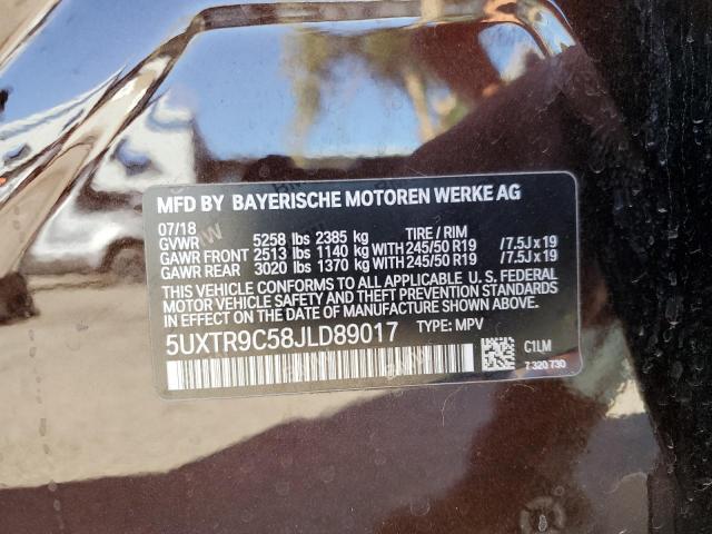Photo 10 from auction – 2018 BMW X3 XDRIVE3 with VIN 5UXTR9C58JLD89017