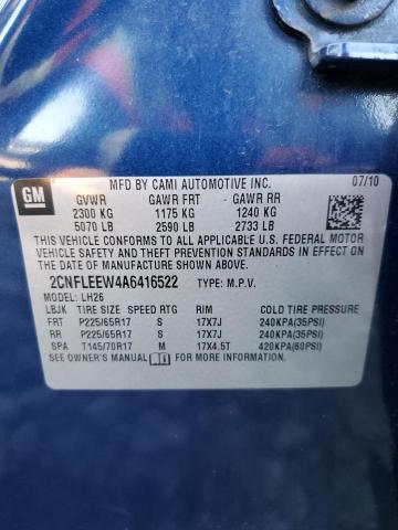 Photo 10 from auction – 2010 CHEVROLET EQUINOX LT with VIN 2CNFLEEW4A6416522