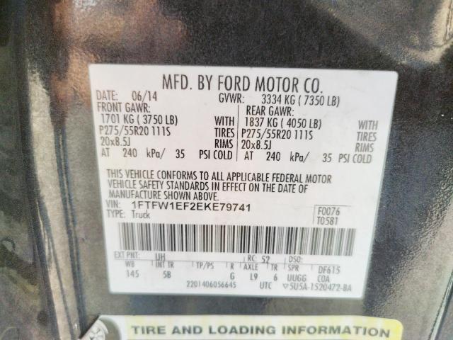 Photo 10 from auction – 2014 FORD F150 SUPER with VIN 1FTFW1EF2EKE79741