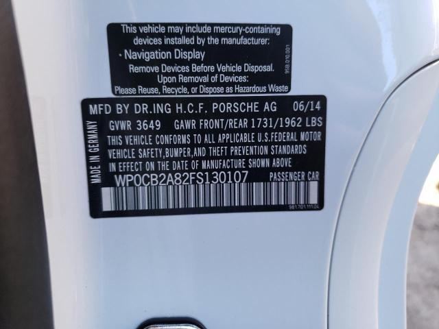 Photo 10 from auction – 2015 PORSCHE BOXSTER S with VIN WP0CB2A82FS130107