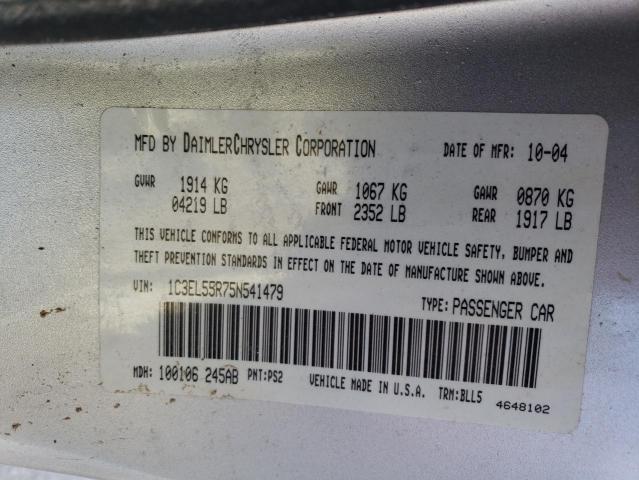 Photo 10 from auction – 2005 CHRYSLER SEBRING TO with VIN 1C3EL55R75N541479