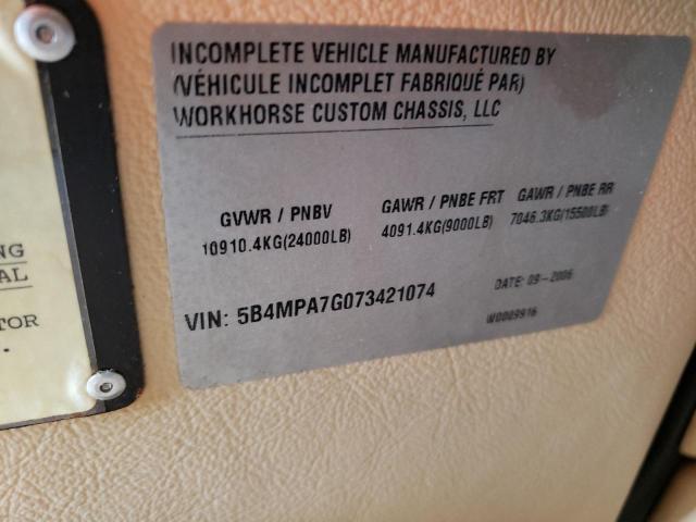 Photo 10 from auction – 2007 WORKHORSE CUSTOM CHASSIS MOTORHOME with VIN 5B4MPA7G073421074