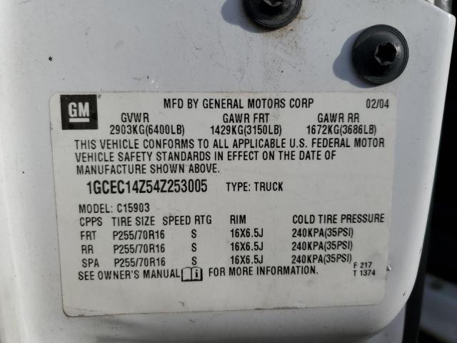 Photo 10 from auction – 2004 CHEVROLET SILVERADO with VIN 1GCEC14Z54Z253005