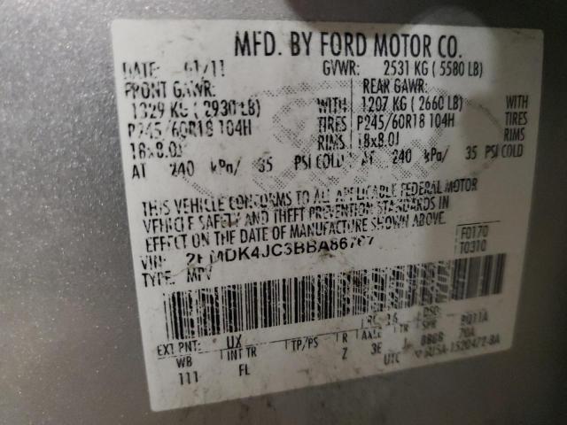 Photo 10 from auction – 2011 FORD EDGE SEL with VIN 2FMDK4JC3BBA86767