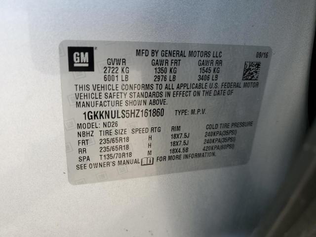 Photo 10 from auction – 2017 GMC ACADIA SLT with VIN 1GKKNULS5HZ161860
