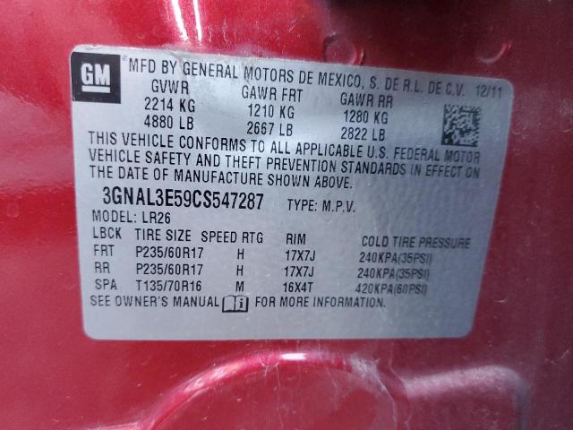 Photo 10 from auction – 2012 CHEVROLET CAPTIVA SP with VIN 3GNAL3E59CS547287