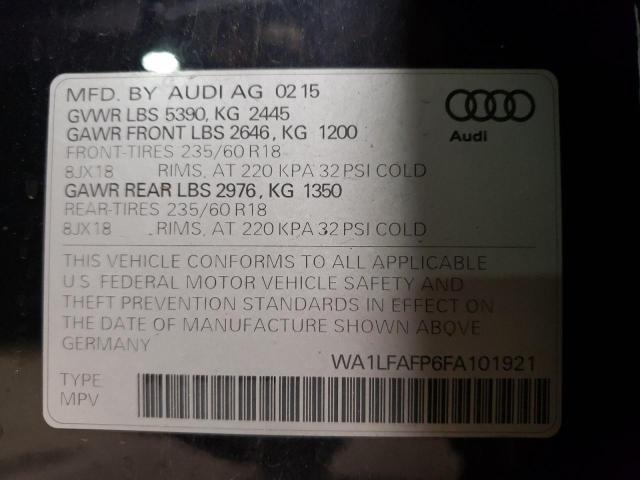 Photo 10 from auction – 2015 AUDI Q5 PREMIUM with VIN WA1LFAFP6FA101921