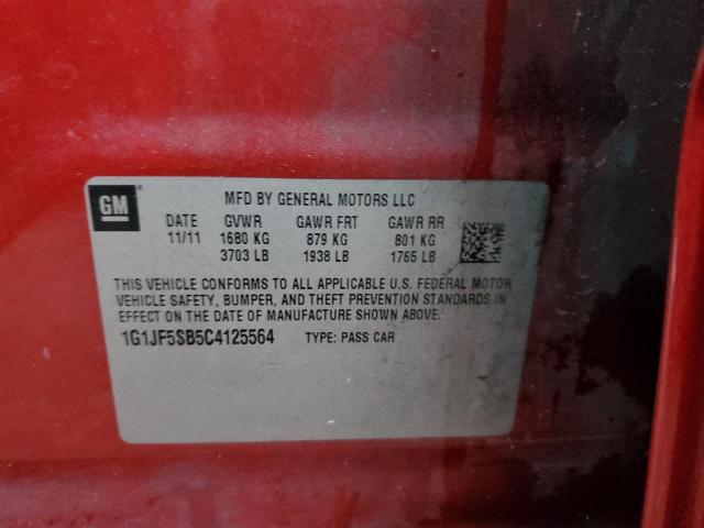 Photo 10 from auction – 2012 CHEVROLET SONIC LTZ with VIN 1G1JF5SB5C4125564