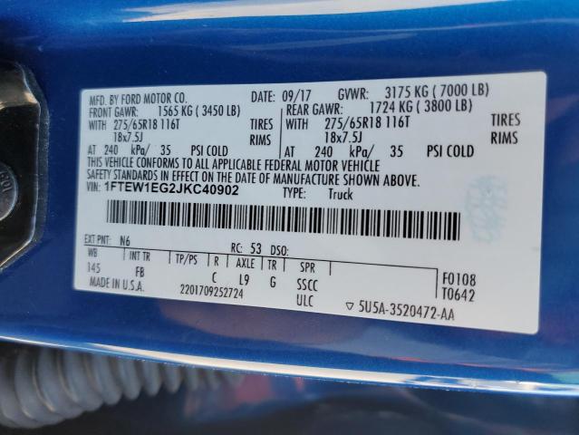 Photo 10 from auction – 2018 FORD F150 SUPER with VIN 1FTEW1EG2JKC40902