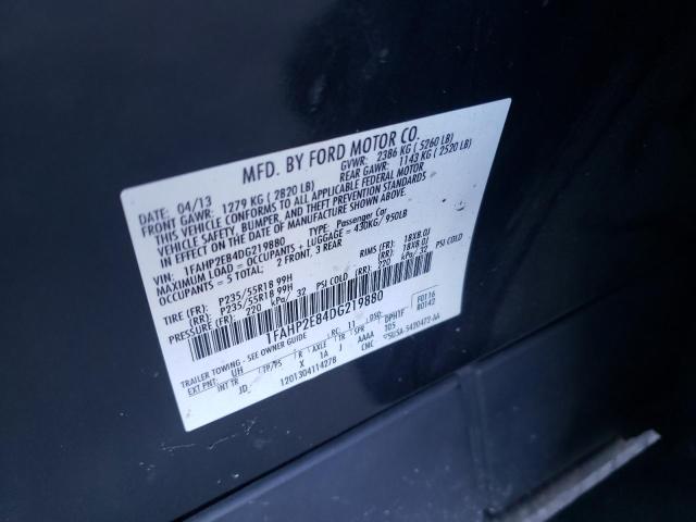 Photo 10 from auction – 2013 FORD TAURUS SEL with VIN 1FAHP2E84DG219880