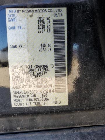 Photo 10 from auction – 2016 NISSAN ALTIMA 2.5 with VIN 1N4AL3AP3GC257984