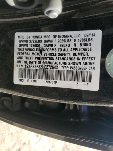 Photo 10 from auction – 2014 HONDA CIVIC EX with VIN 19XFB2F82EE272643
