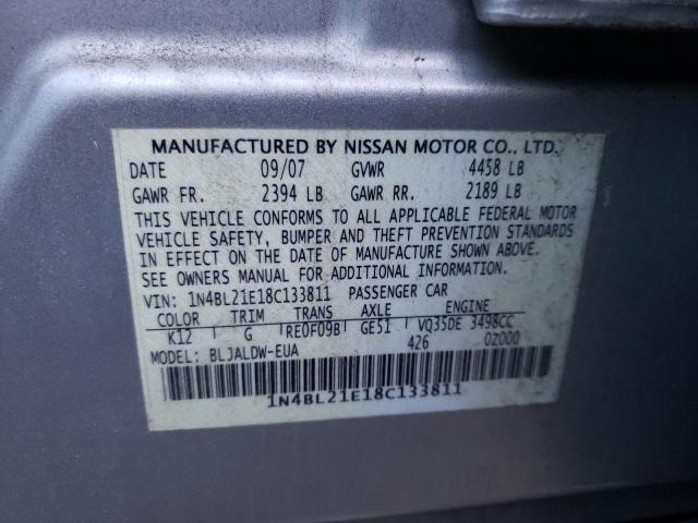 Photo 10 from auction – 2008 NISSAN ALTIMA with VIN 1N4BL21E18C133811