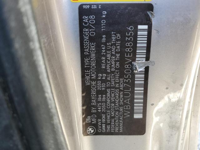Photo 10 from auction – 2008 BMW 128 I with VIN WBAUL73508VE88356