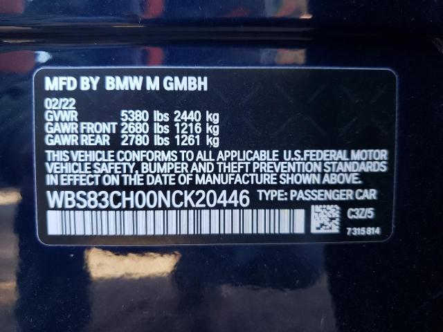 Photo 10 from auction – 2022 BMW M5 with VIN WBS83CH00NCK20446