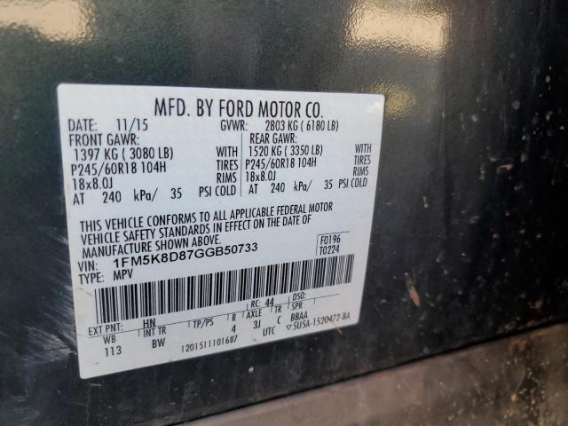 Photo 10 from auction – 2016 FORD EXPLORER X with VIN 1FM5K8D87GGB50733
