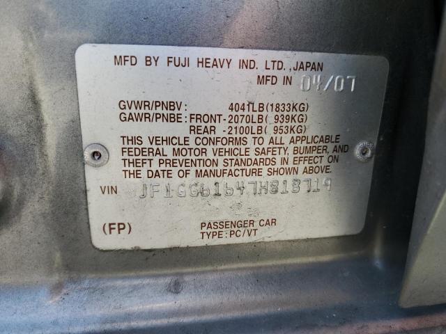 Photo 10 from auction – 2007 SUBARU IMPREZA 2. with VIN JF1GG61647H818719