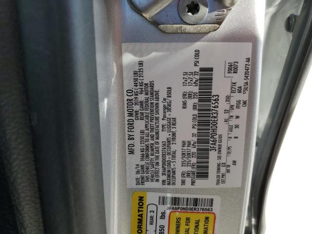 Photo 10 from auction – 2014 FORD FUSION SE with VIN 3FA6P0HD0ER376563