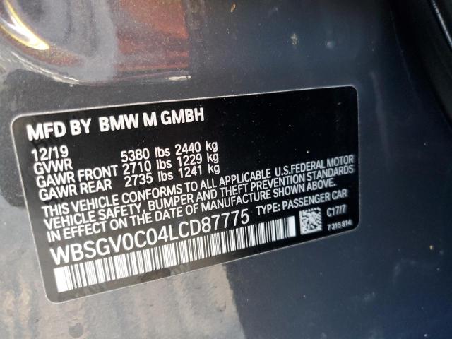 Photo 10 from auction – 2020 BMW M8 with VIN WBSGV0C04LCD87775