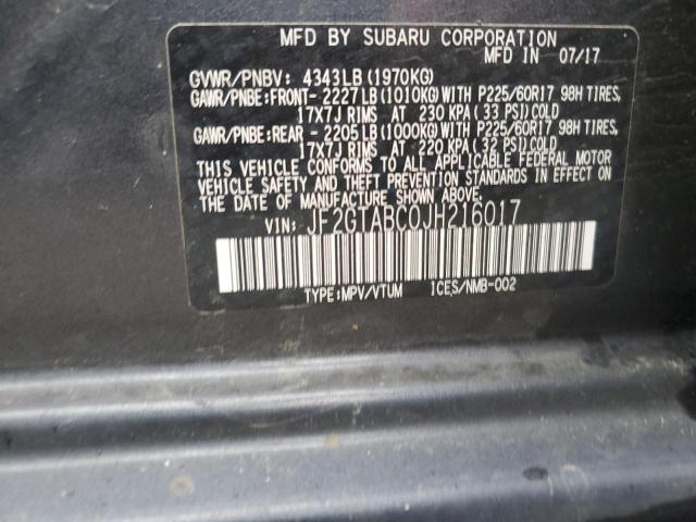 Photo 10 from auction – 2018 SUBARU CROSSTREK with VIN JF2GTABC0JH216017
