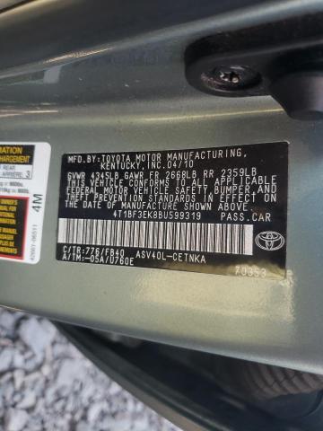 Photo 10 from auction – 2011 TOYOTA CAMRY LE A with VIN 4T1BF3EK8BU599319