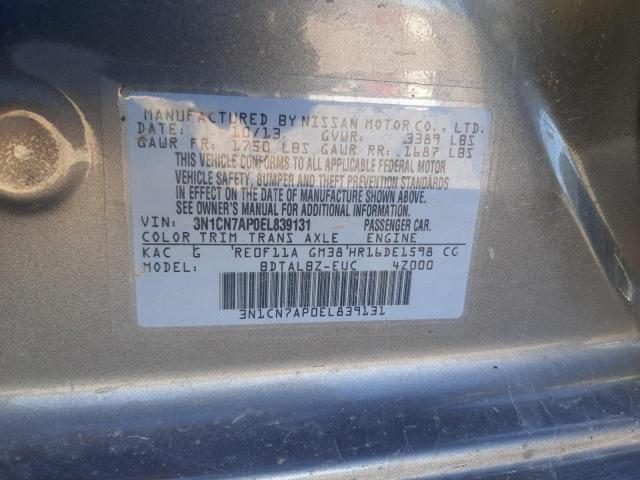Photo 10 from auction – 2014 NISSAN VERSA S with VIN 3N1CN7AP0EL839131