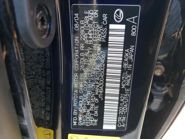 Photo 10 from auction – 2005 LEXUS ES 330 with VIN JTHBA30G450024067